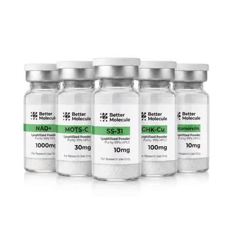Advanced Research Collection — NAD⁺ 1,000mg + MOTS-C 30mg + SS-31 10mg + GHK-Cu 100mg + Tesamorelin 10mg Peptides - Thumbnail