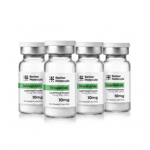 GLP-1 SM 10mg + GLP-2 TRZ 10mg + GLP-3 10mg + Cagrilintide 10mg Research Kit — Complete Metabolic Peptides - Thumbnail