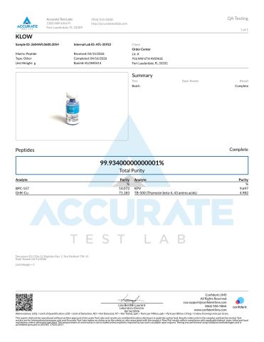 KLOW-80 Blend 80mg Peptides - Lab Report 1