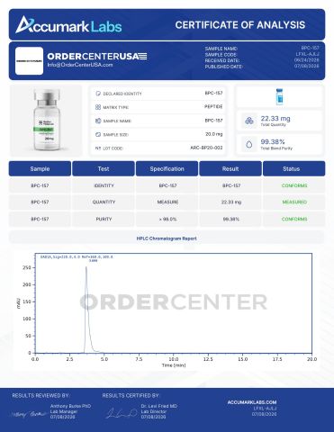 BPC-157 20mg Peptides - Lab Report