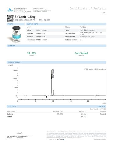 Semax 30mg + Selank 15mg Research Kit — Neuropeptide Signaling Peptides - Lab Report 1
