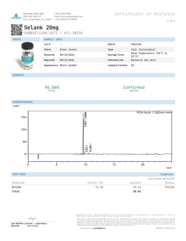 Neuropeptide Signaling Research Kit — Semax 30mg + Selank 20mg Peptides - Lab Report 1